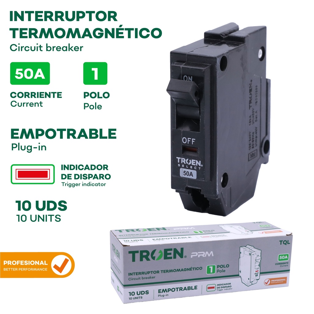 BREAKER P/EMPOTRAR PRO 1P x 50 AMP TROEN 10-249