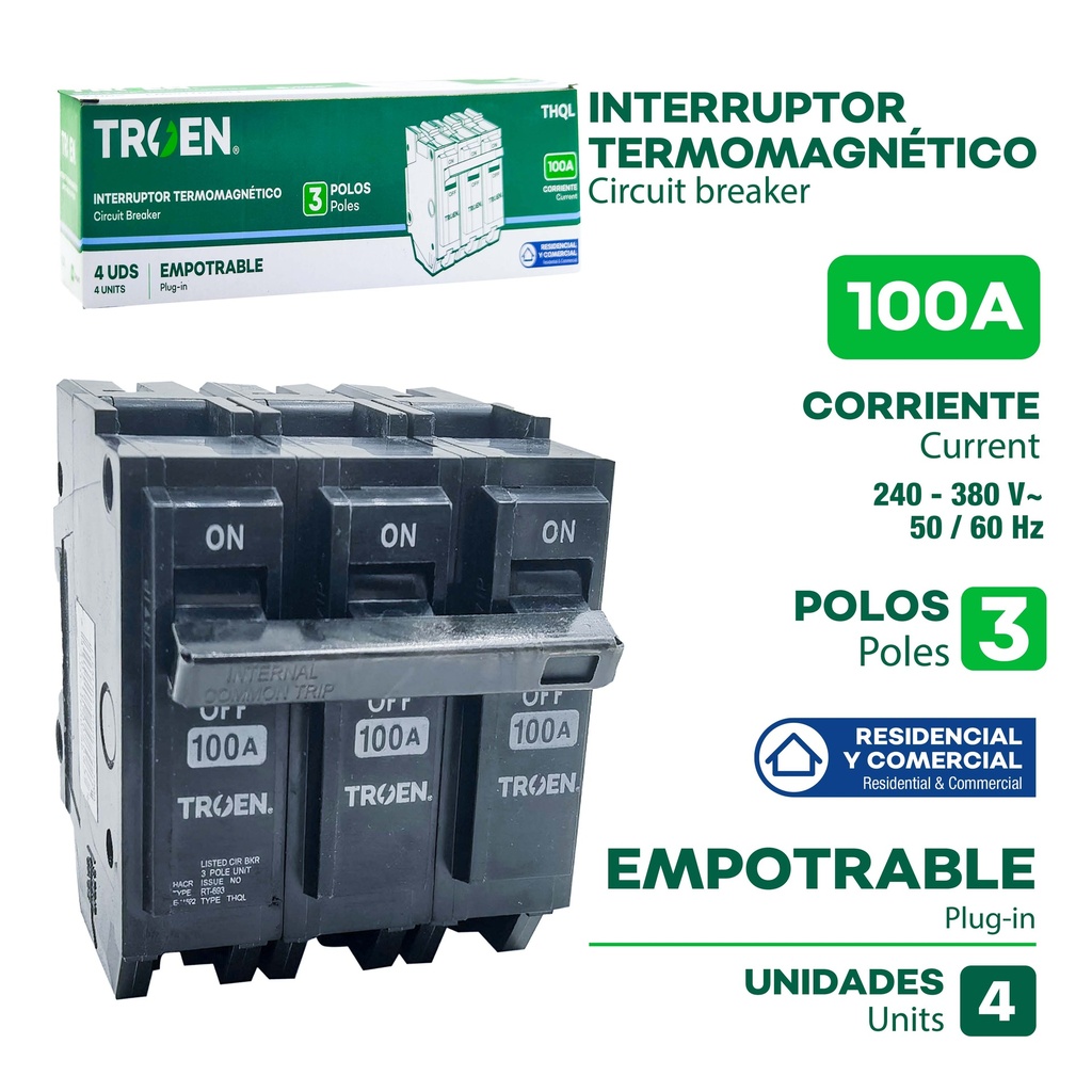 BREAKER PARA EMPOTRAR 3x100A TROEN 9-790