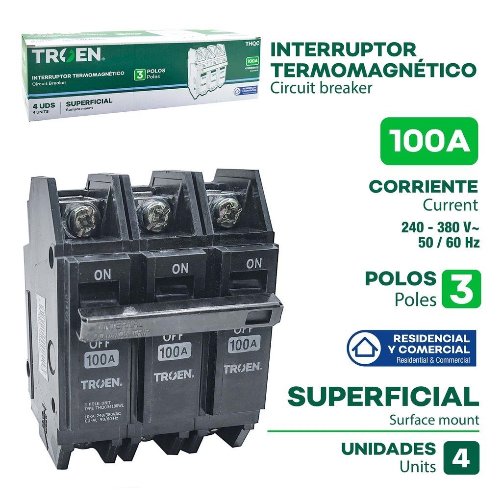 BREAKER SUPERFICIAL 3x100A TROEN 9-797