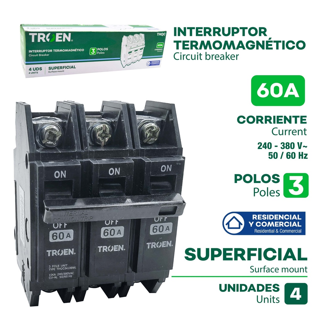 BREAKER SUPERFICIAL 3x60A TROEN 9-796