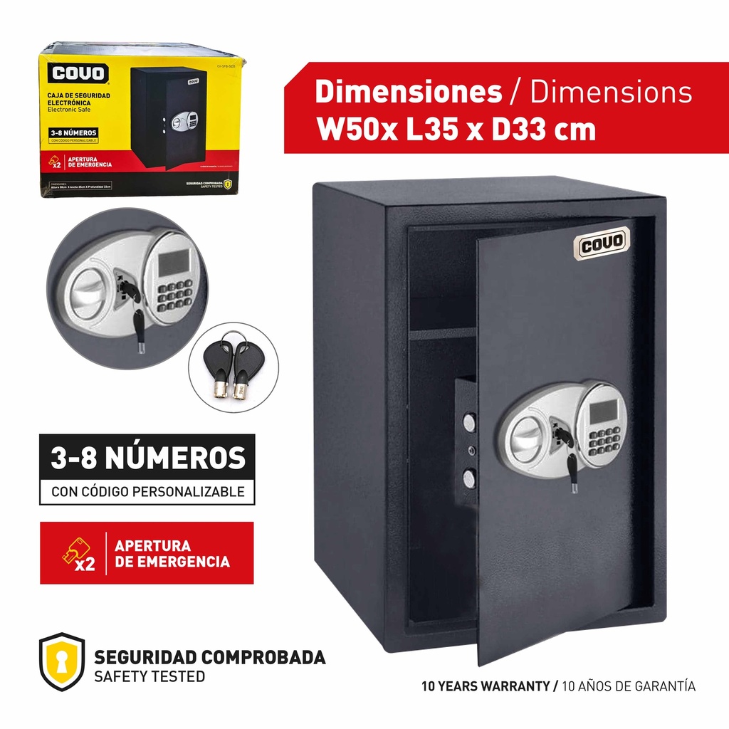 CAJA FUERTE 50x35x33CM COVO 9-799