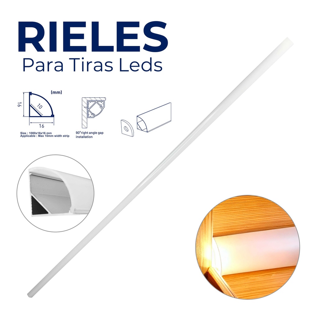 CANALETA P/TIRAS LED 1 MTS ANGEL LIGHT 10-234