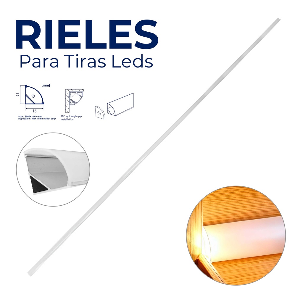 CANALETA P/TIRAS LED 2 MTS ANGEL LIGHT 10-235