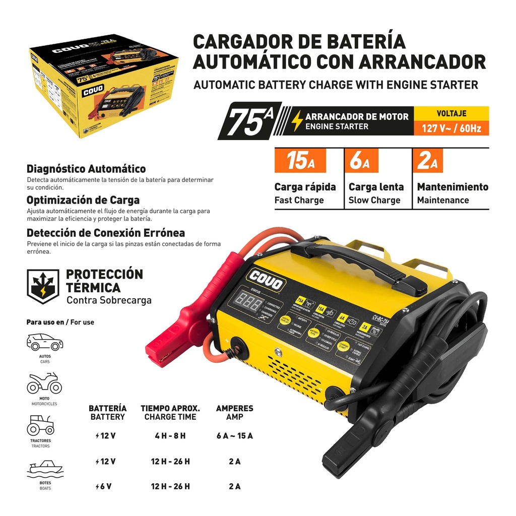CARGADOR DE BATERIA COVO 10-066
