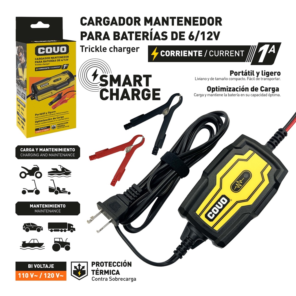 CARGADOR DE BATERIA MINI COVO 10-094