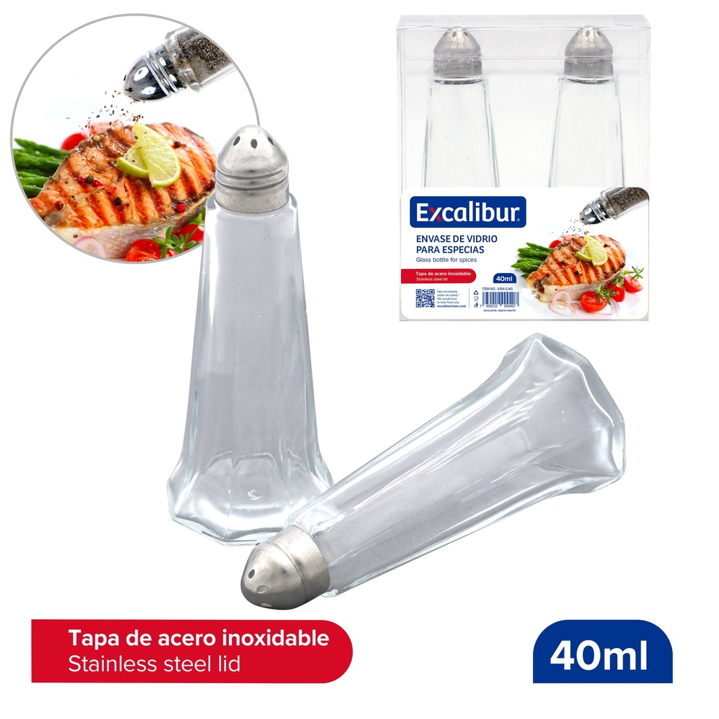 CONDIMENTERO x 40ML x 2 UNID EXCALIBUR 10-178