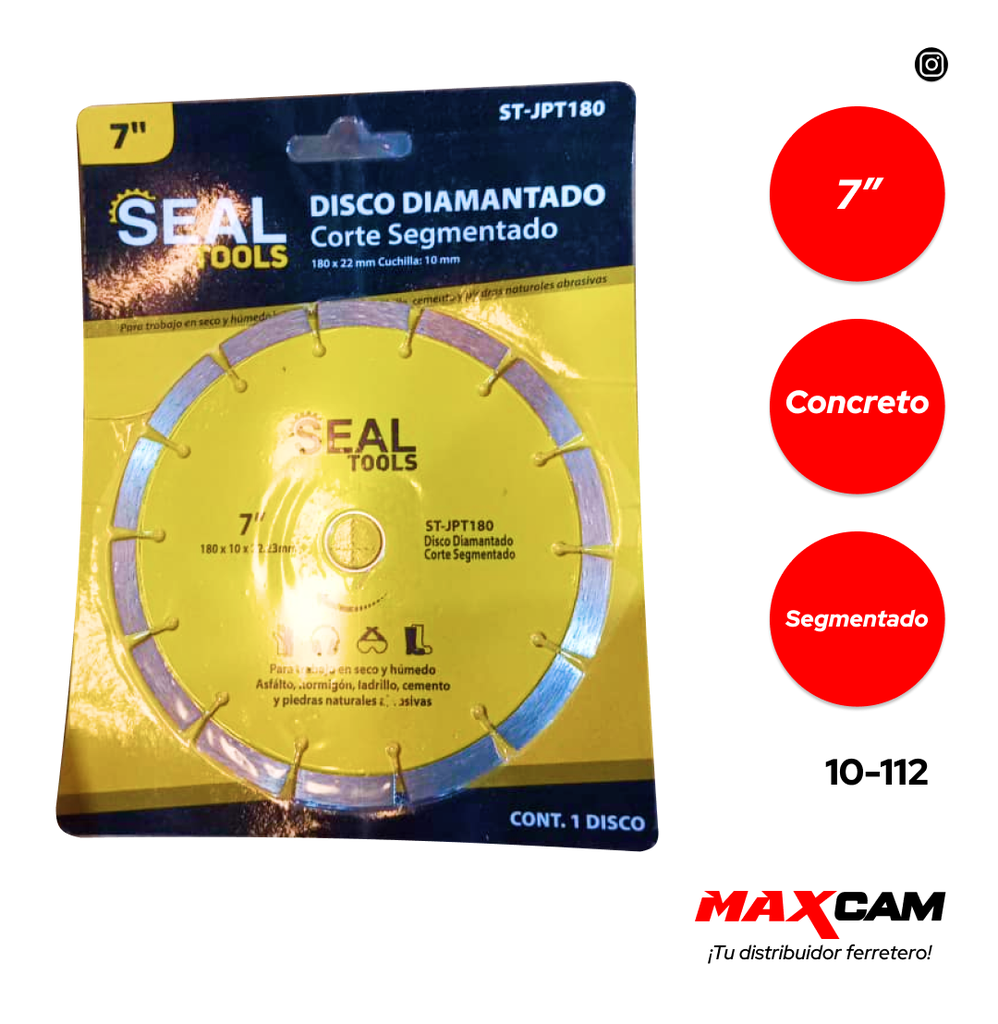 DISCO C/CONCRETO SEGMENT x 7" SEAL TOOLS 10-112