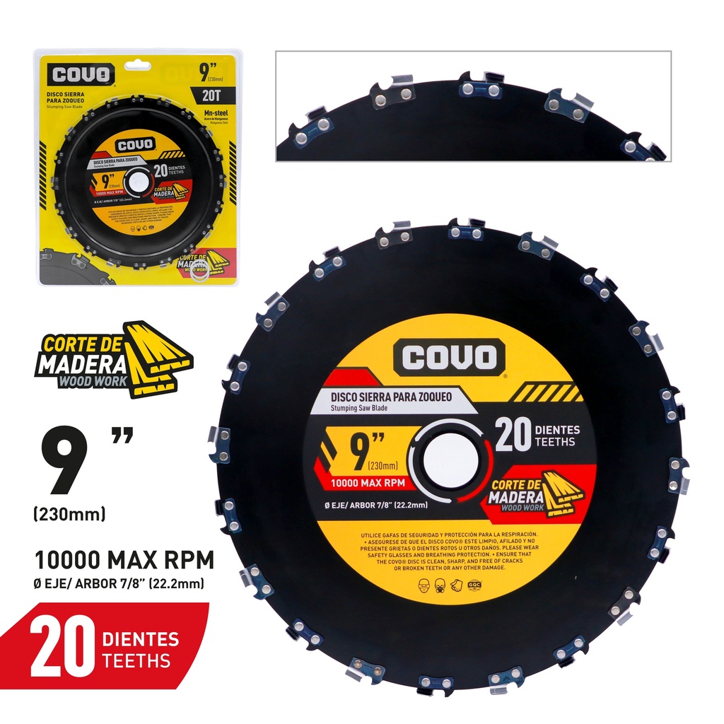 DISCO C/MADERA X 9" COVO 9-875