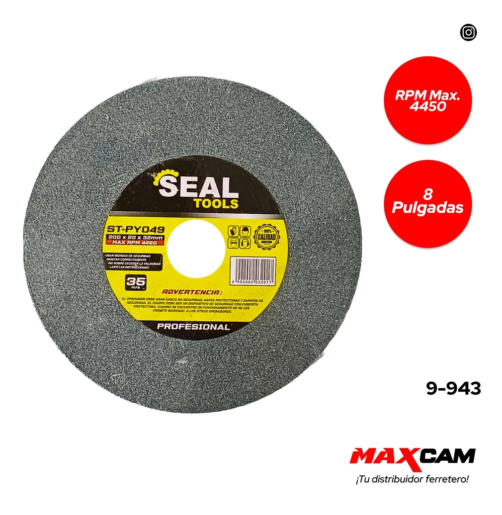 DISCO P/ESMERIL D/BANCO 200x20x32  SEAL TOOLS 9-943
