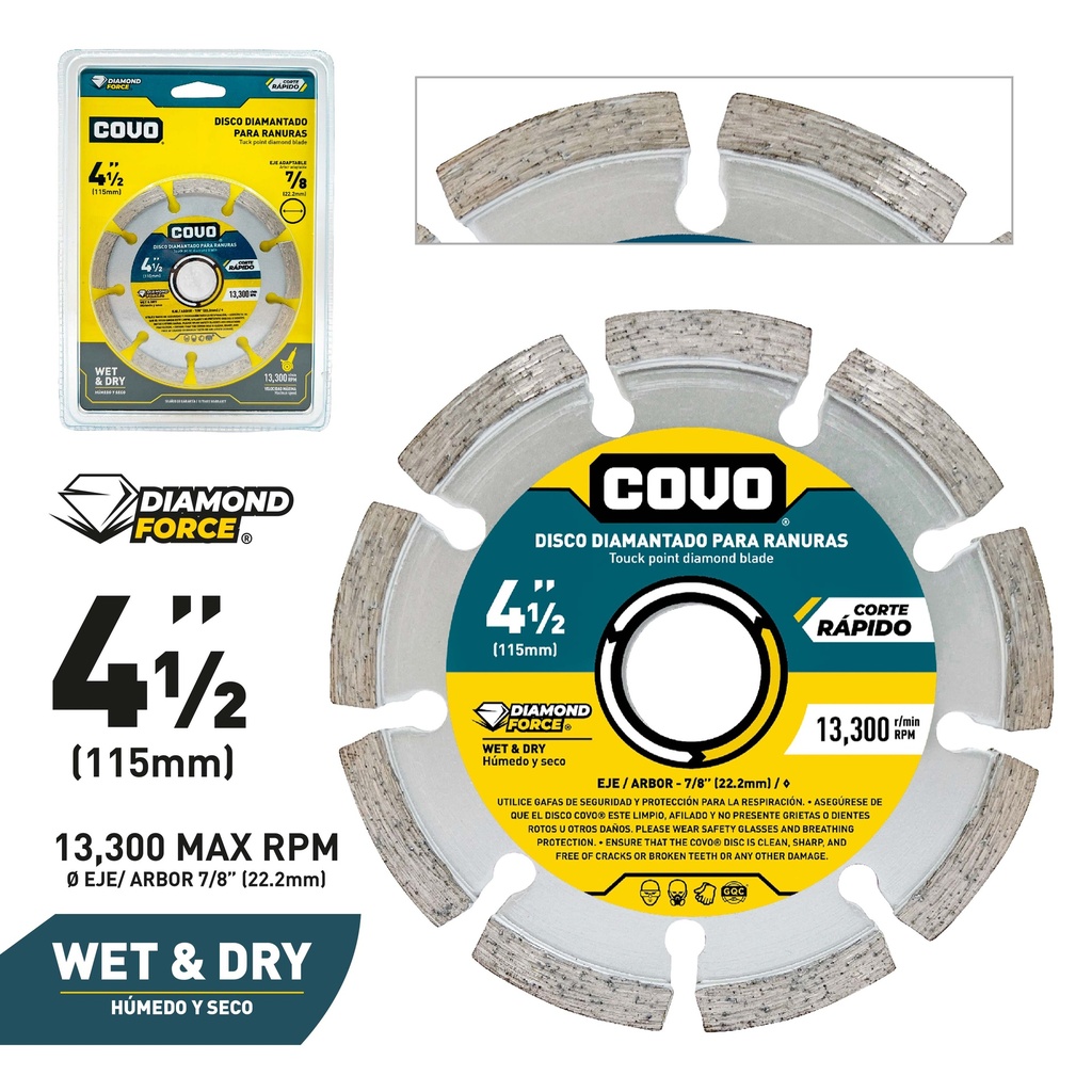 DISCO P/RANURAR SEGMENT x 4 1/2 COVO 9-823