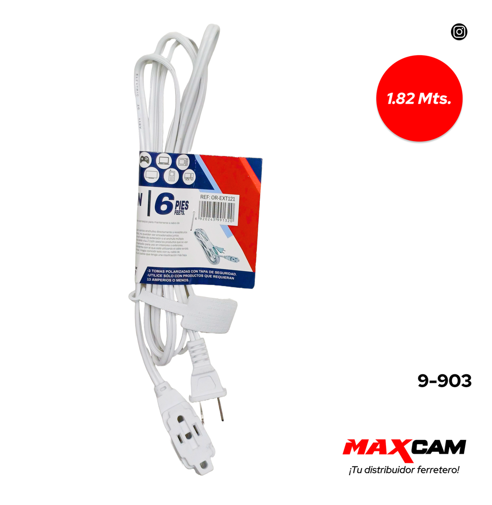 EXTENSION ELECTRICA 1.82 MTS ORIX 9-903