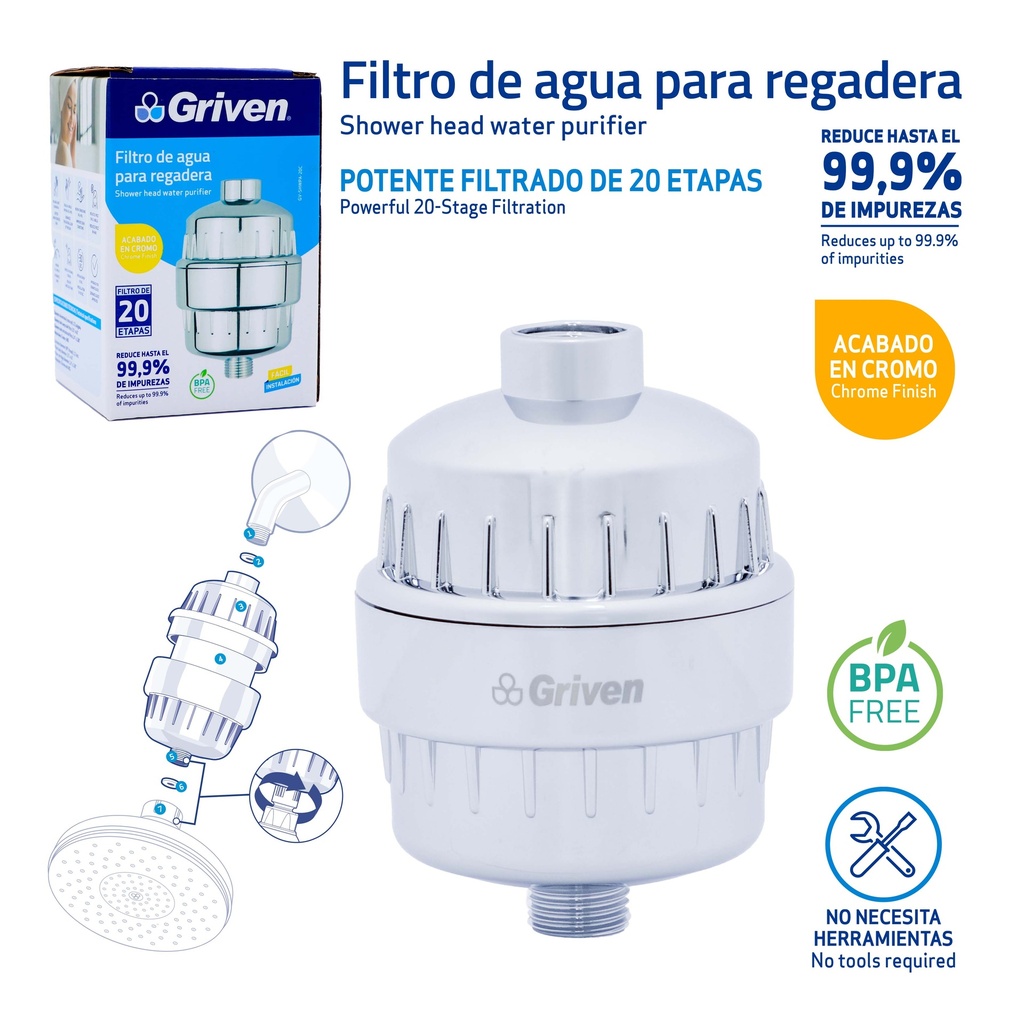 FILTRO DE AGUA P/REGADERA GRIVEN 9-730