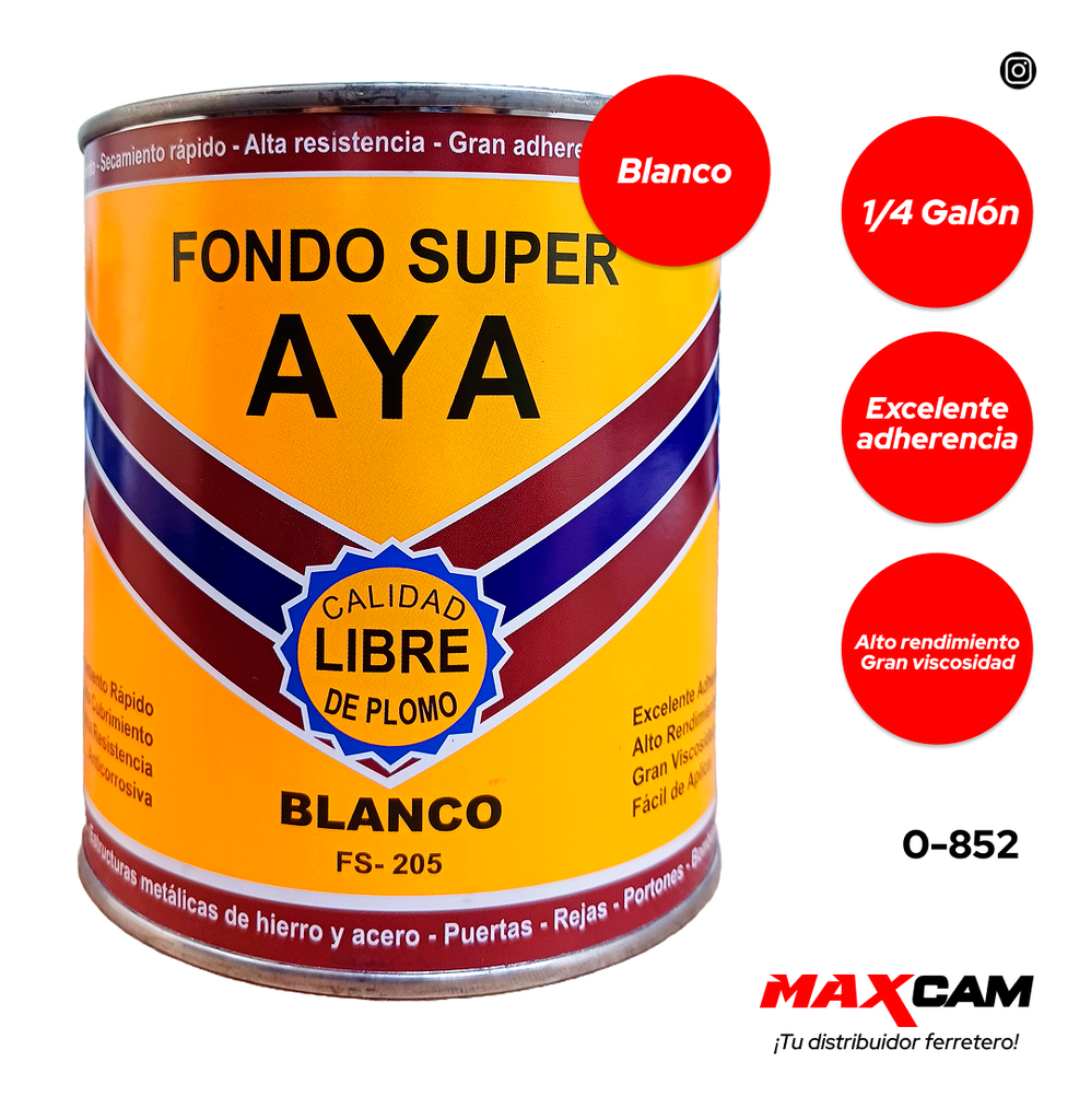 FONDO ANTICORROSIVO BLANCO x 1/4 AYA 0-852