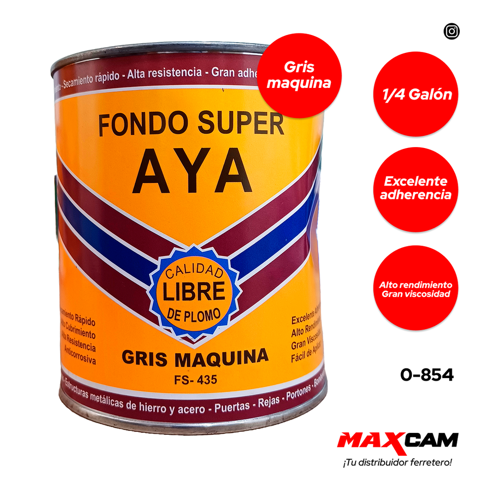 FONDO ANTICORROSIVO GRIS MAQUINA x 1/4 AYA 0-854