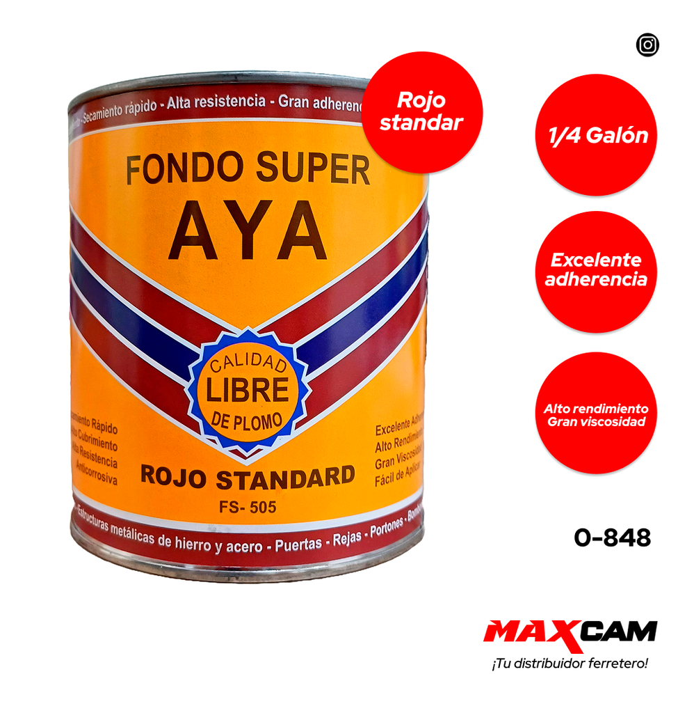 FONDO ANTICORROSIVO ROJO STANDAR x 1/4 AYA 0-848