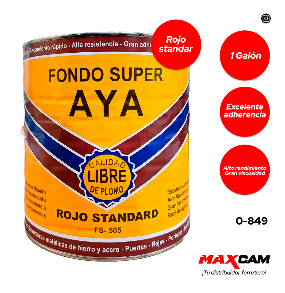 FONDO ANTICORROSIVO ROJO STANDAR x GALON AYA 0-849