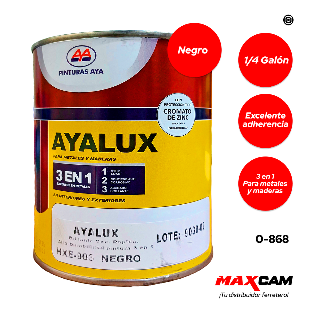 FONDO NEGRO 3 EN 1 x 1/4 AYA 0-868