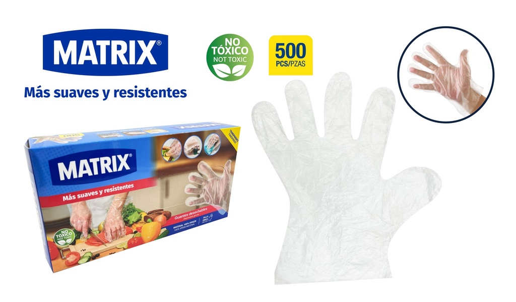 GUANTES DESECHABLES x 500 PCS MATRIX 10-203
