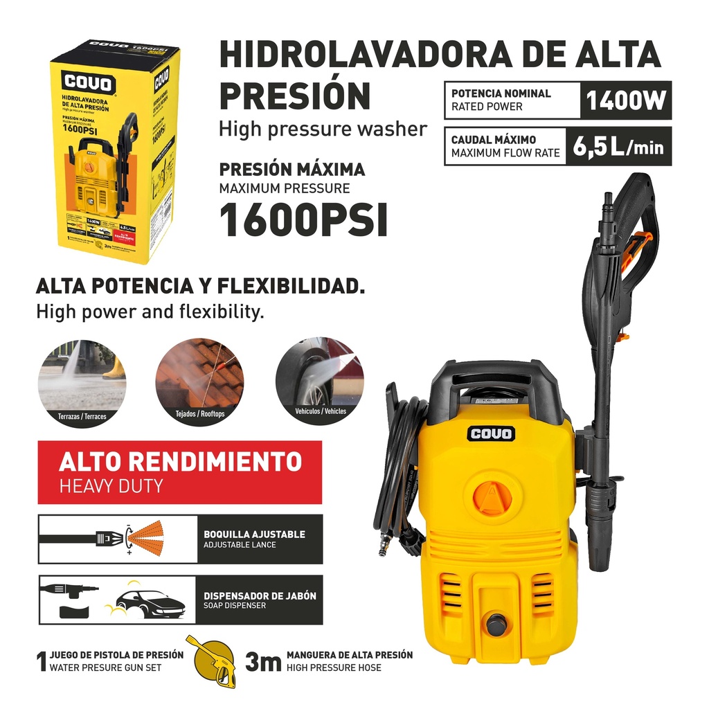 HIDROLAVADORA 1400W COVO 10-067