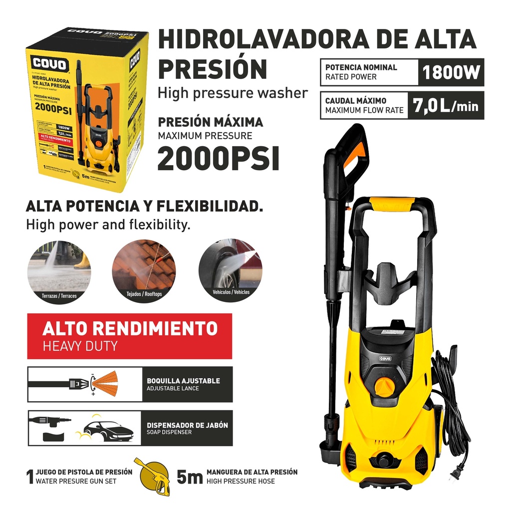 HIDROLAVADORA 1800W COVO 10-068