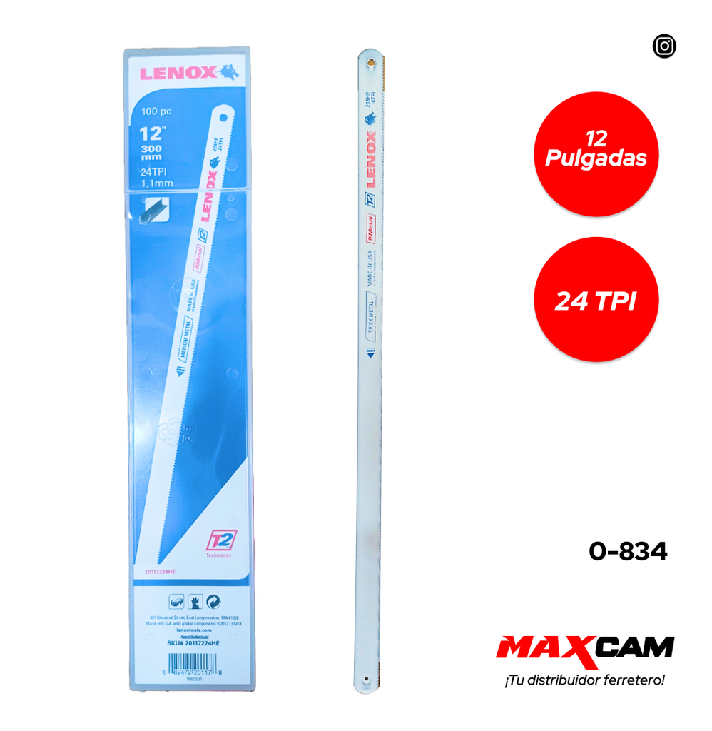 HOJA SEGUETA 12" 24TPI x 100 UNID LENOX 0-834