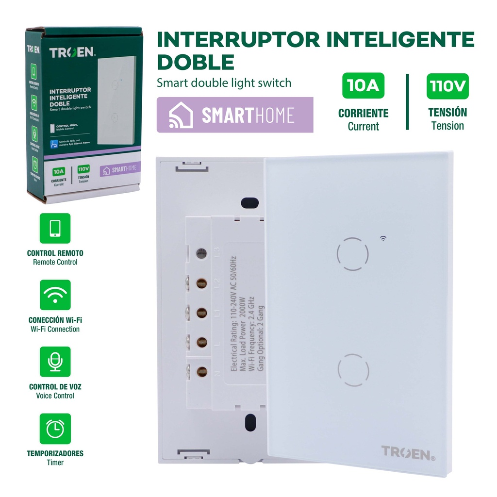 INTERRUPTOR DOBLE INTELIGENTE TROEN 9-877