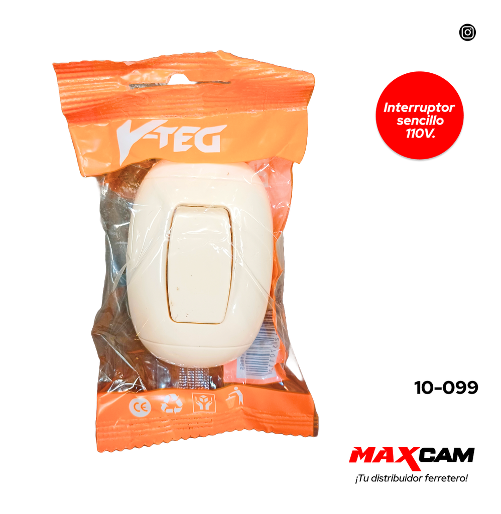 INTERRUPTOR SENCILLO V-TEG 10-099