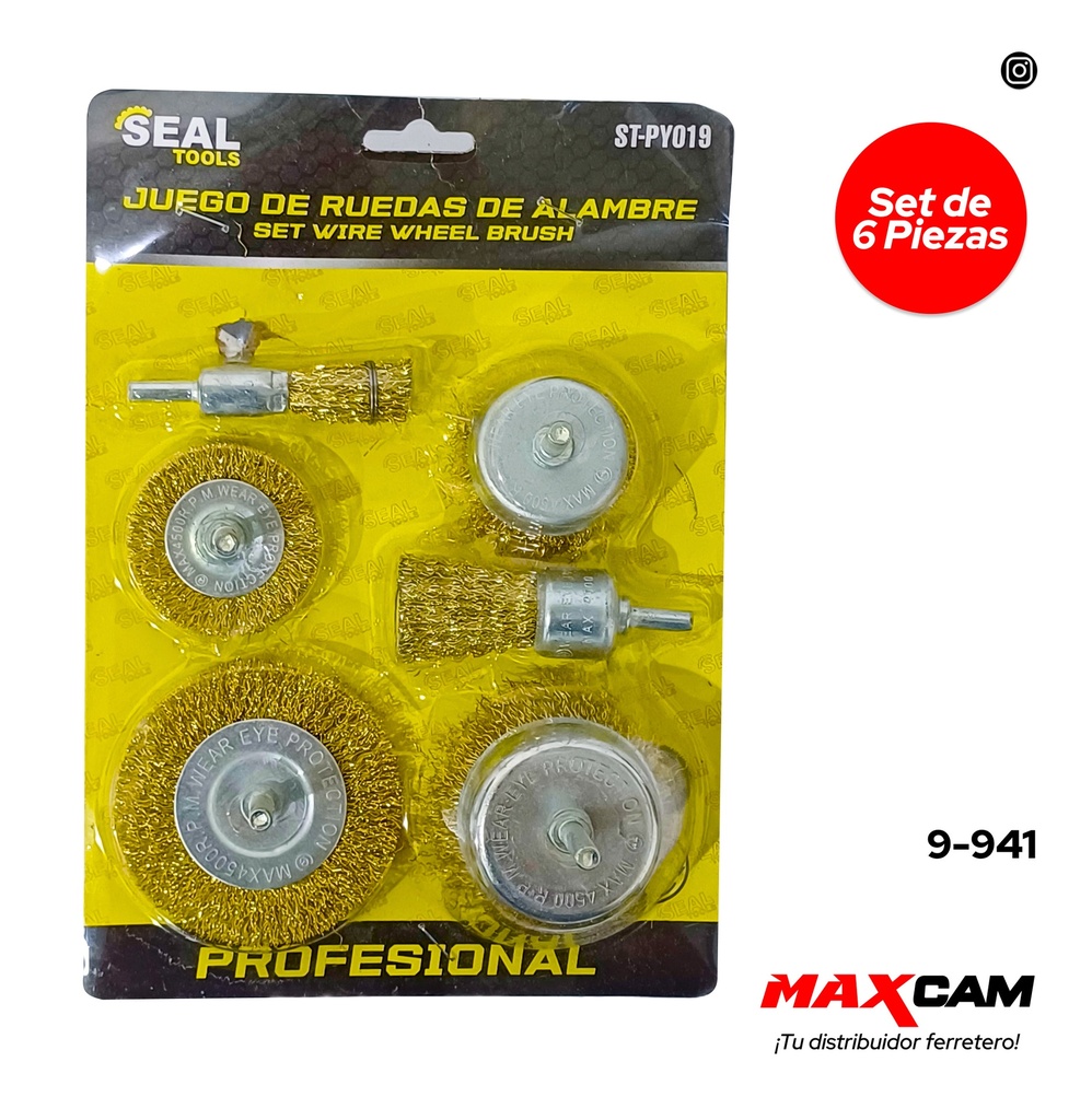 JUEGO CEPILLO ALAMBRE 6 PCS SEAL TOOLS 9-941