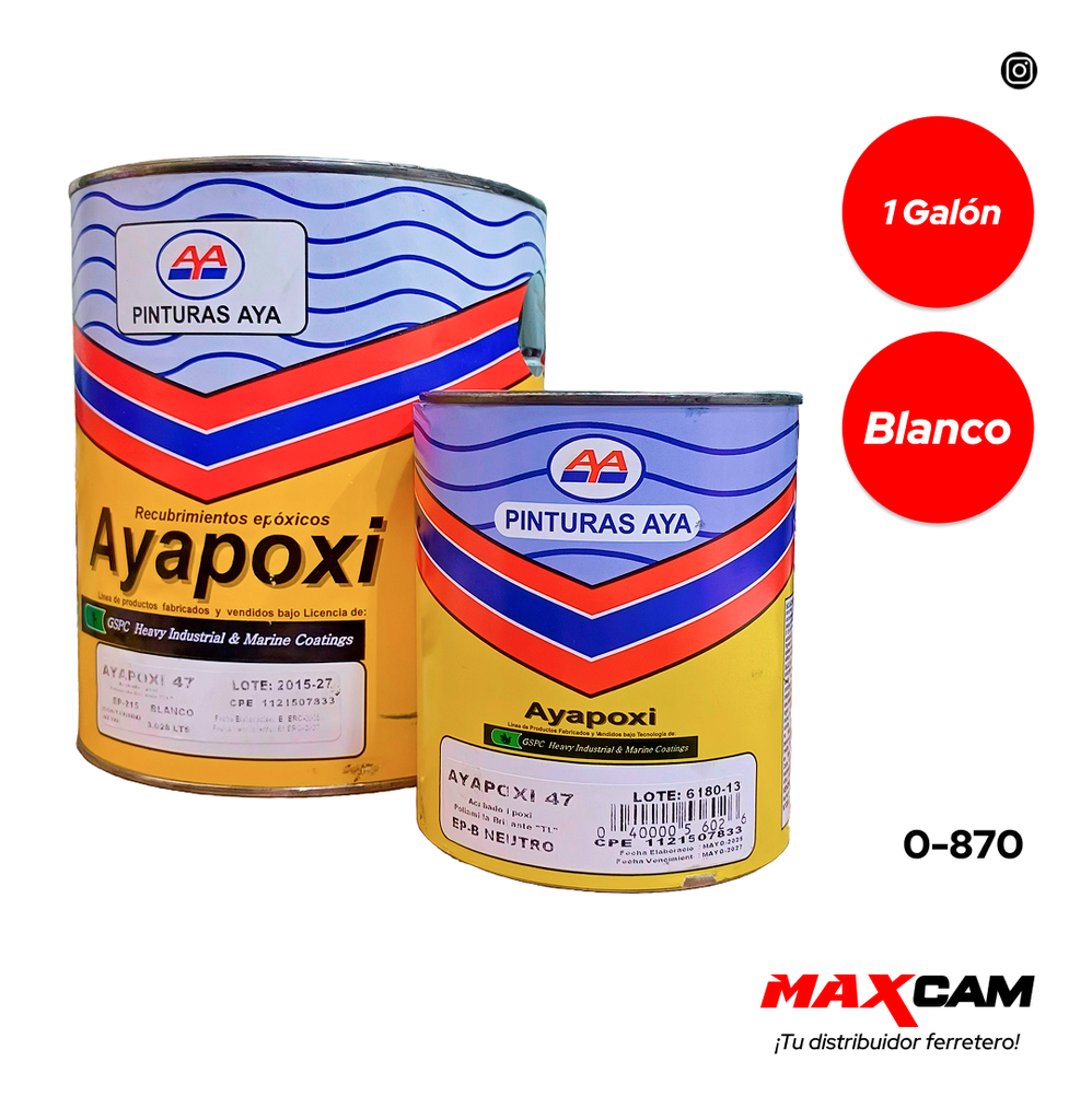 KIT ESMALTE EPOXI BLANCO AYA 0-870