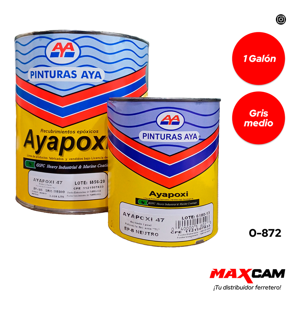 KIT ESMALTE EPOXI GRIS AYA 0-872