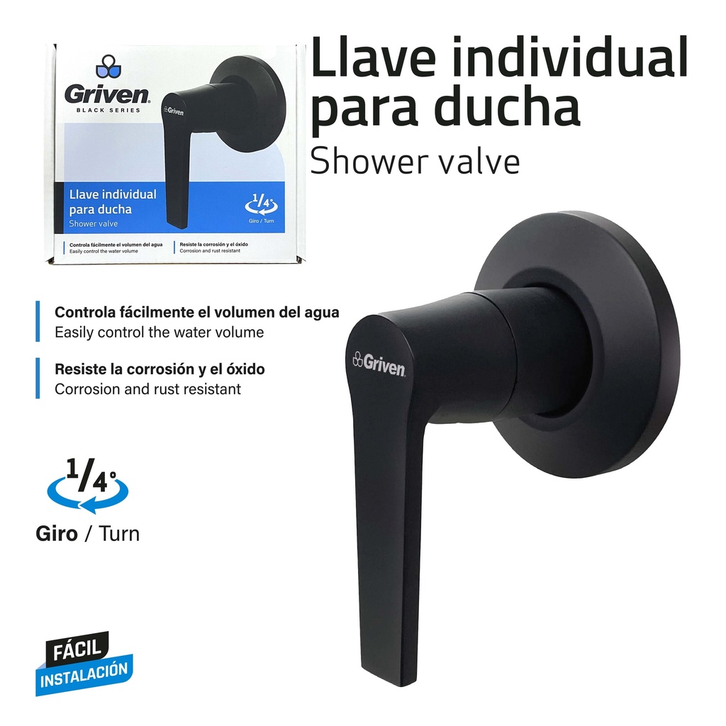 LLAVE P/DUCHA INDIVIDUAL GRIVEN BLACK 9-841