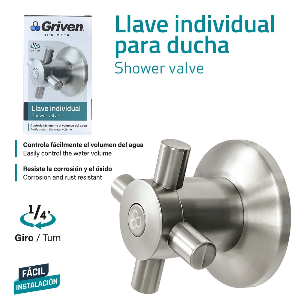 LLAVE P/DUCHA INDIVIDUAL GRIVEN GUN META 9-843