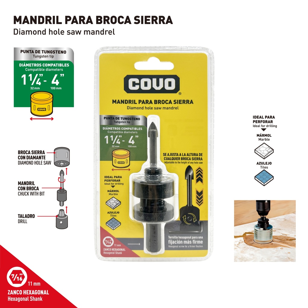 MANDRIL P/SIERRA 7/16" COVO 10-215