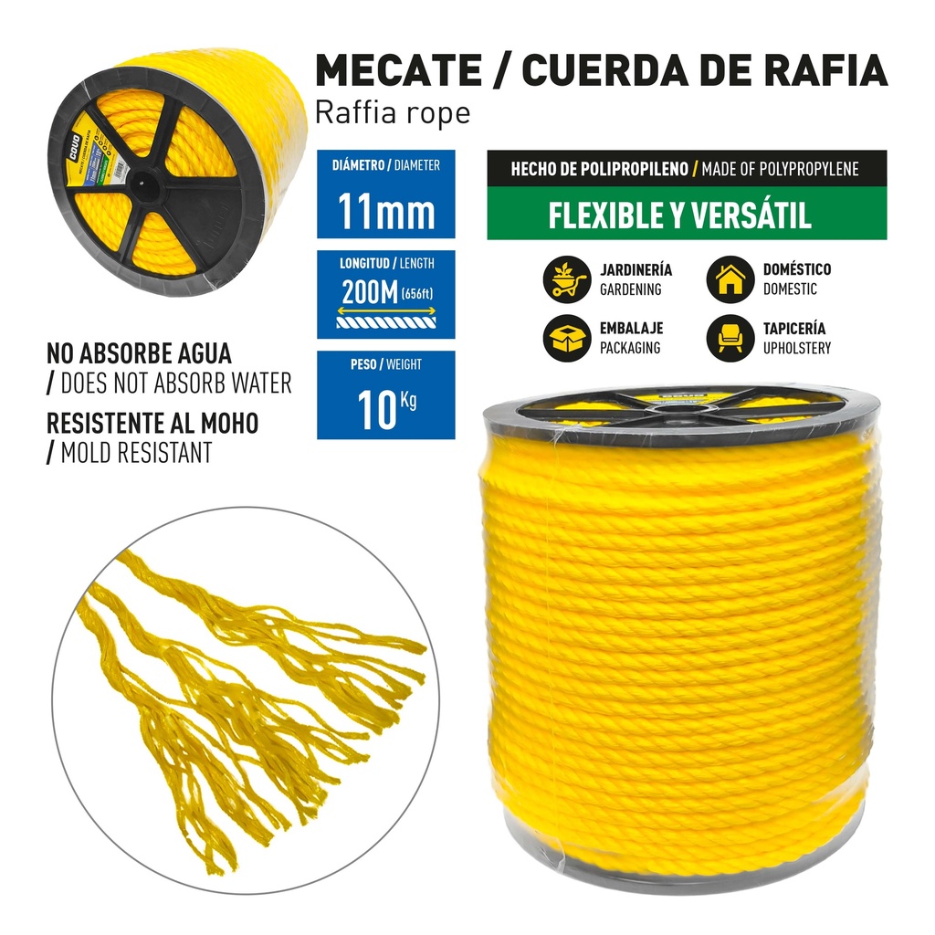 MECATE AMAR RAFIA 7/16 x 10 KG COVO 10-011