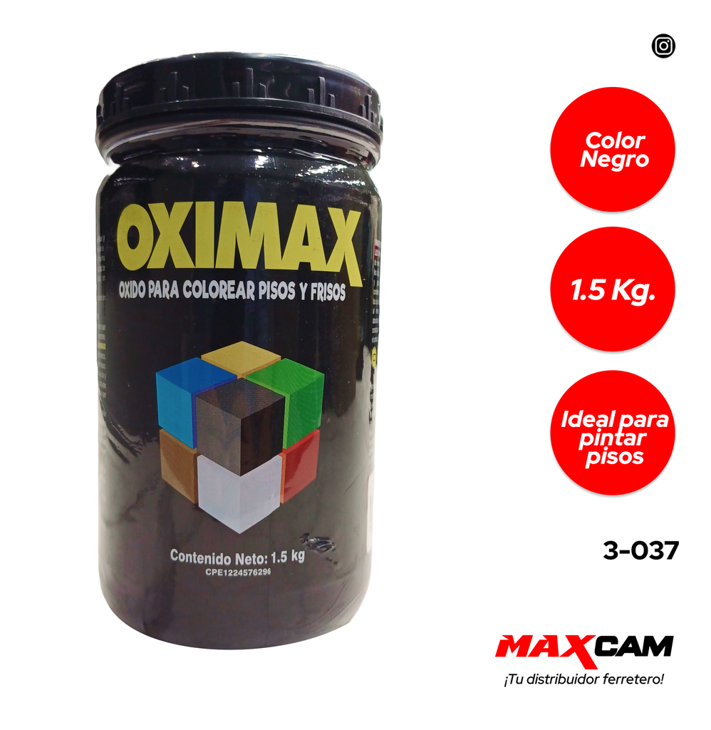 OXIDO P/PISO NEGRO 1,5 KG OXIMAX 3-037