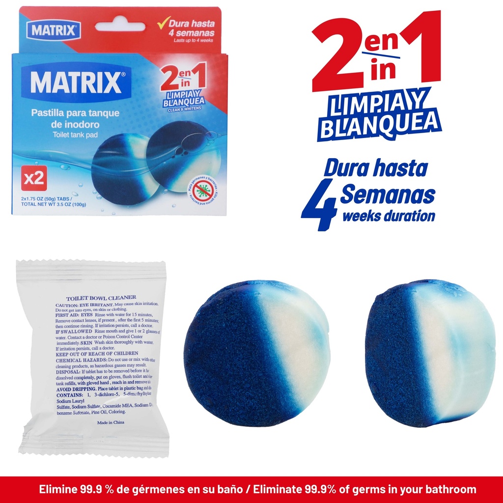 PASTILLA P/INODORO x 2 UNID MATRIX 10-202