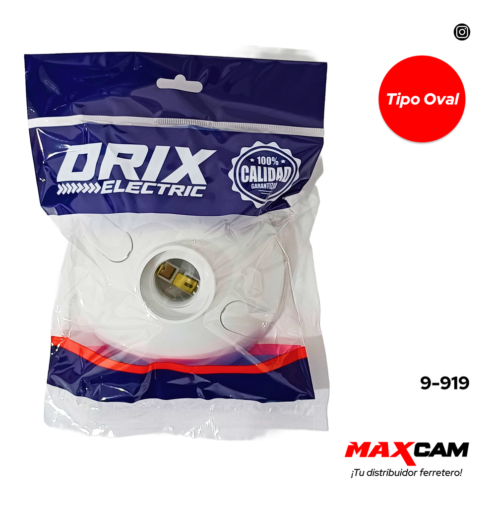 PLAFON DE PLASTICO BLANCO TIPO OVAL ORIX 9-919