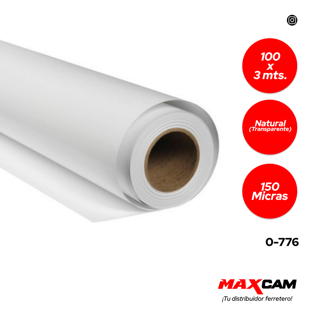 PLASTICO NATURAL 100MTS x 3 MTS 150 MICRAS TRICAL 0-776