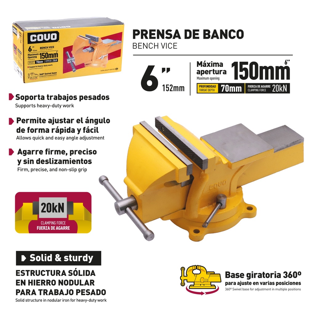 PRENSA DE BANCO 6" COVO 10-207