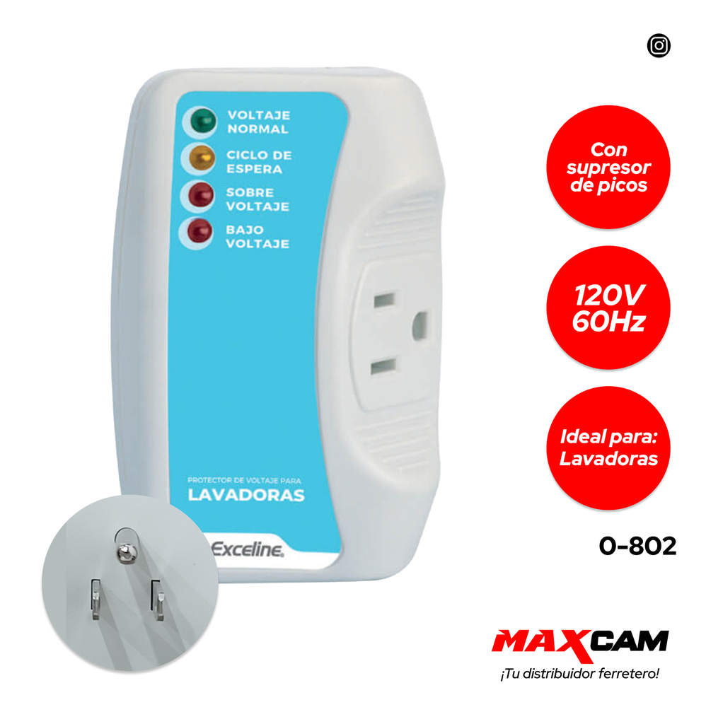 PROTECTOR P/LAVADORA 120V EXCELINE 0-802