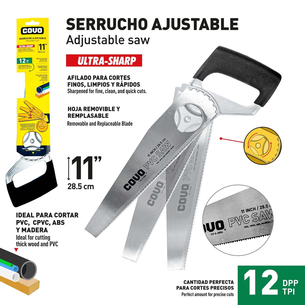 SERRUCHO AJUSTABLE 11" COVO 9-808