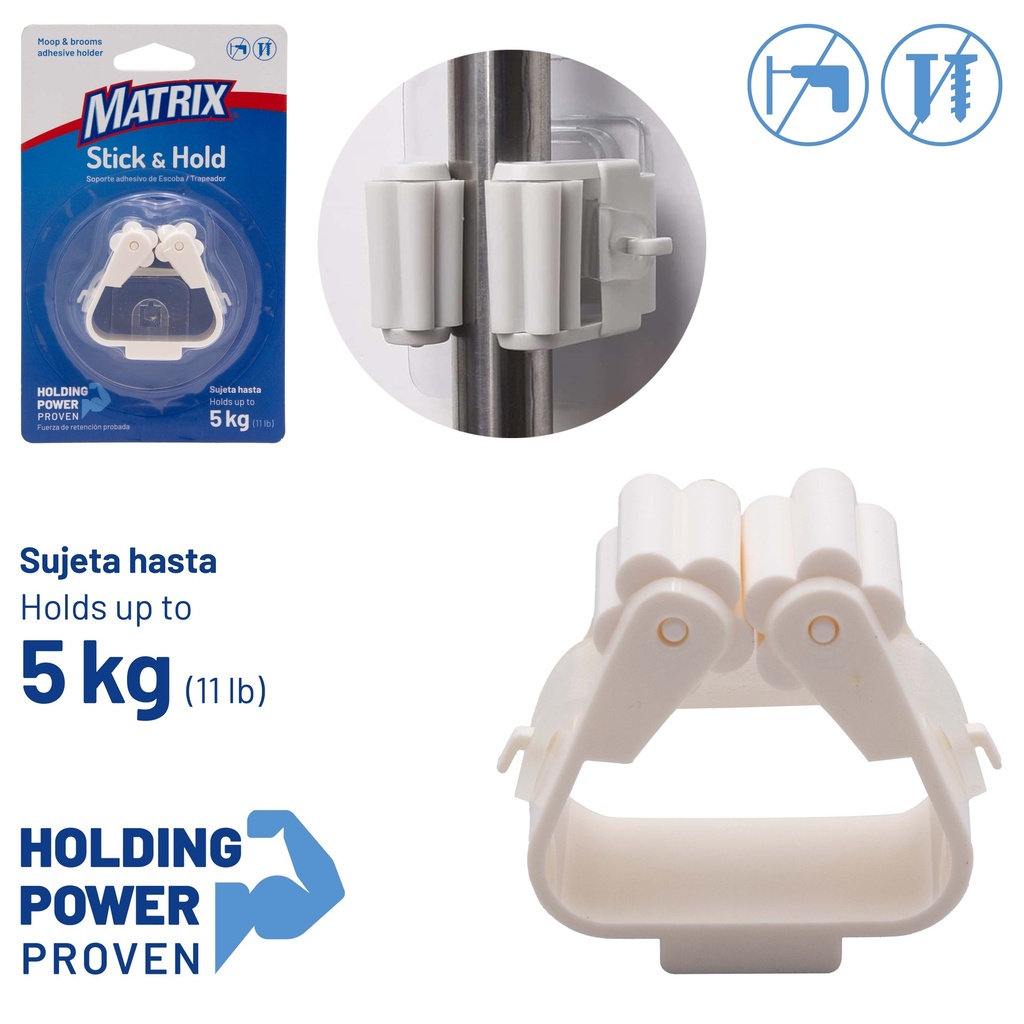 SOPORTE ADHESIVO PARA ESCOBA MATRIX 10-192