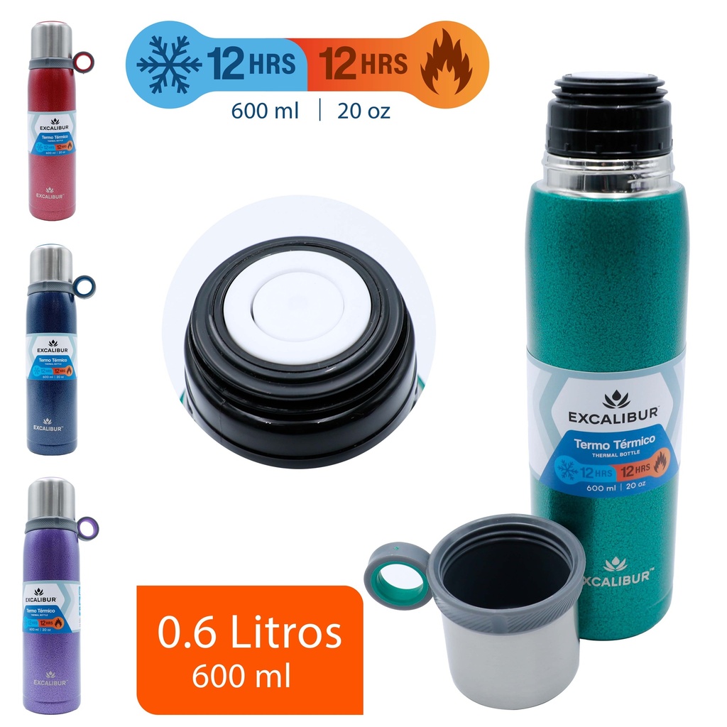 TERMO ISOTERMICO 600ML EXCALIBUR 10-158
