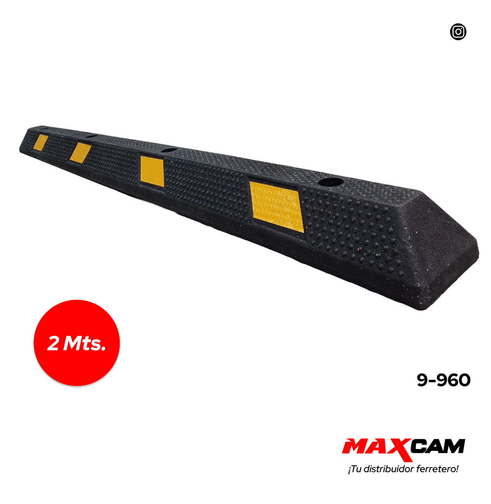 TOPE DE GOMA P/ESTACIONAMIENTO 2 MTS MAXI TOOLS 9-960