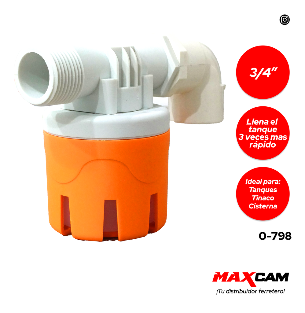 VALVULA DE 3/4" CON FLOTADOR EXCELINE 0-798