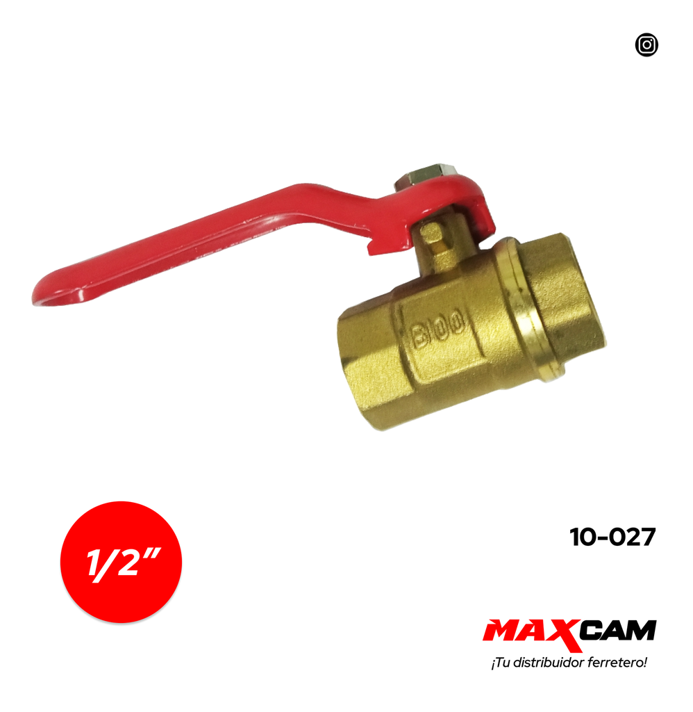 VALVULA PASO BRONCE x 1/2" GRIMAX 10-027