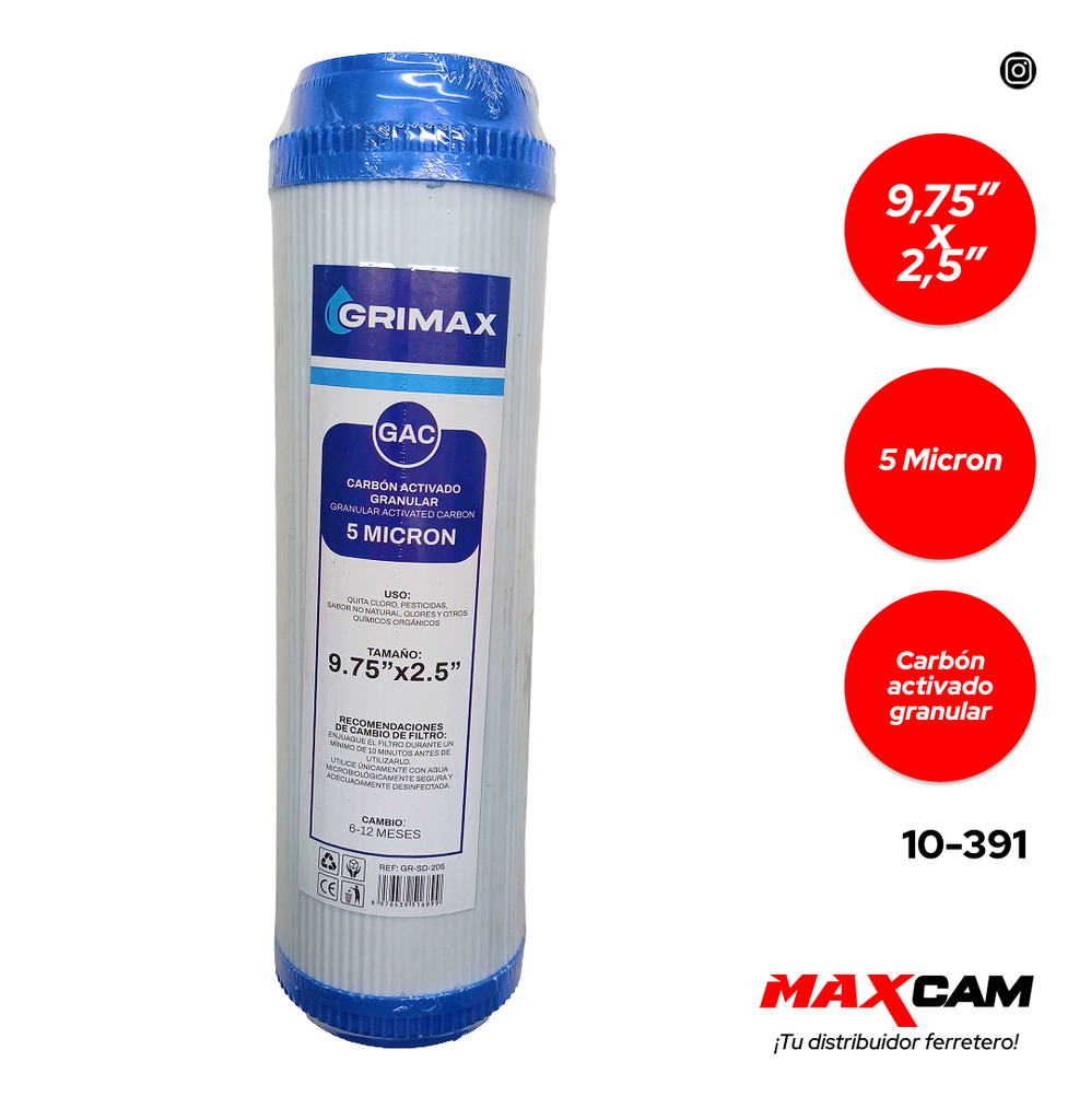 CARTUCHO DE FILTRO CARBON GRIMAX 10-391