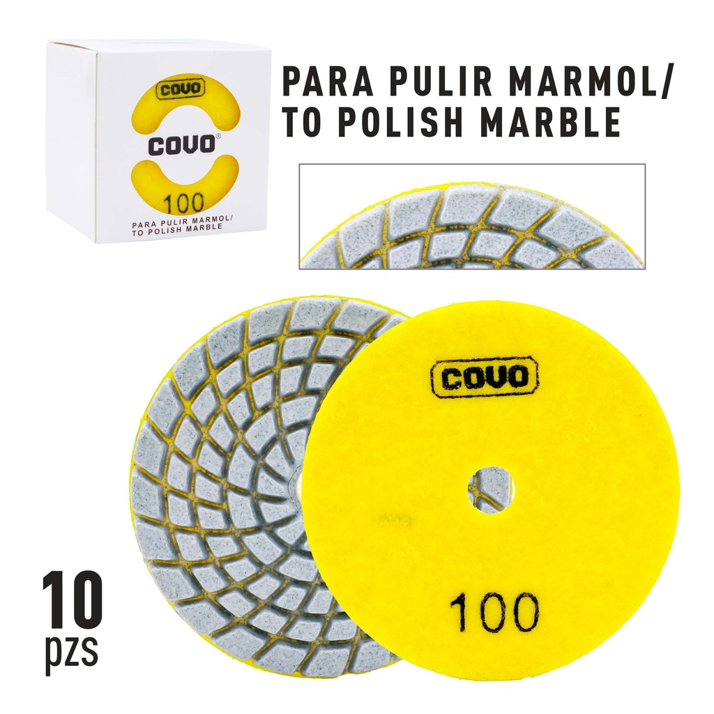 DISCO P/PULIR MARMOL Y GRANITO DE 100 COVO 10-400
