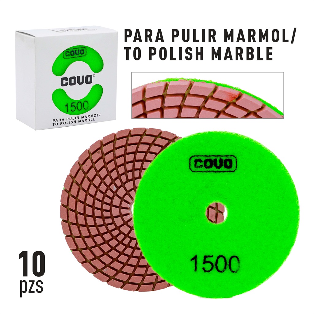 DISCO P/PULIR MARMOL Y GRANITO DE 1500 COVO 10-397