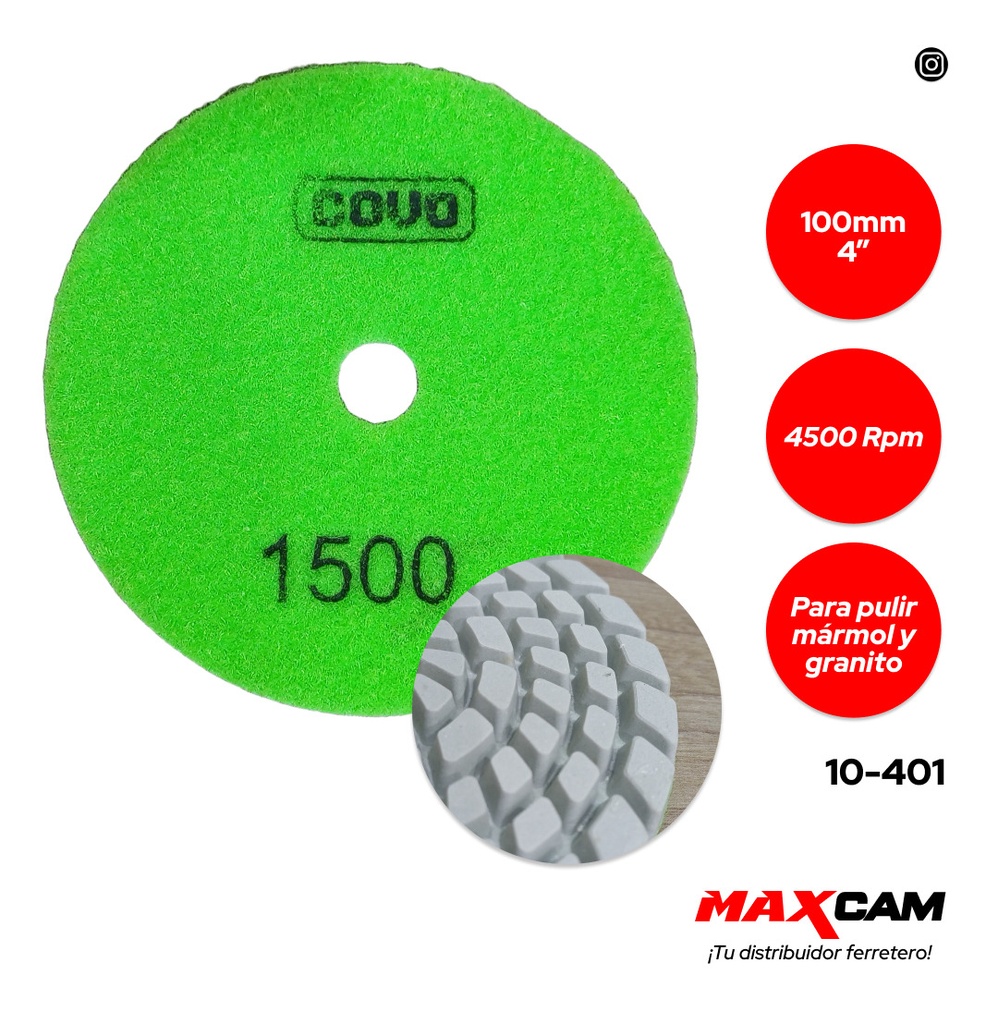 DISCO P/PULIR MARMOL Y GRANITO DE 1500 COVO 10-401